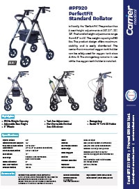 PerfectFit Standard Rollator Sell Sheet
