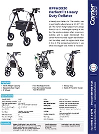 PerfectFit Standard Rollator Sell Sheet